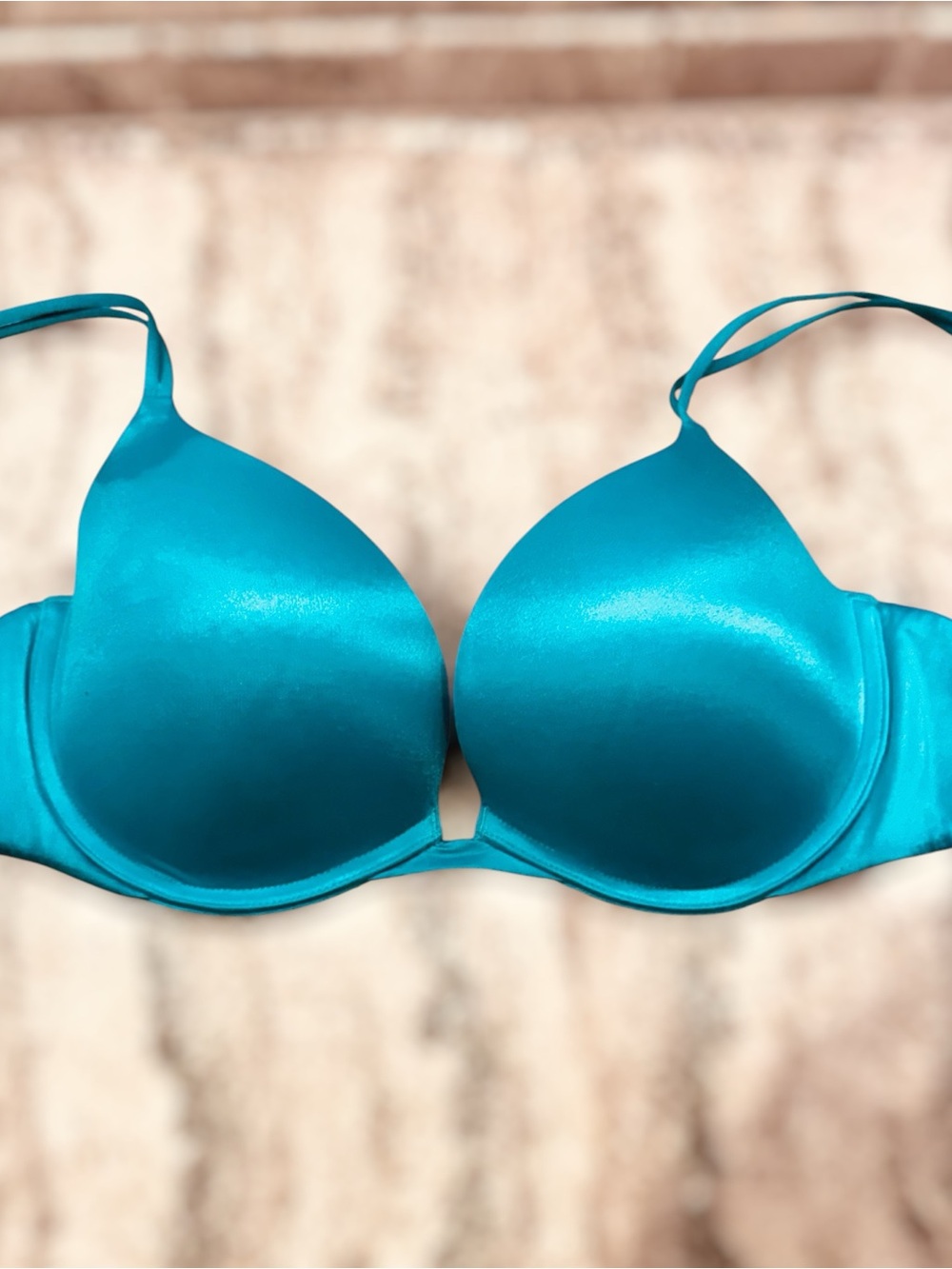 Victoria's Secret Very Secret Satin Push-Up Bra in Teal Blue, 36D